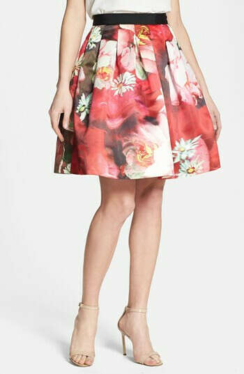 Ted Baker London 'Monny - Rose on Canvas' Full Skirt | Nordstrom