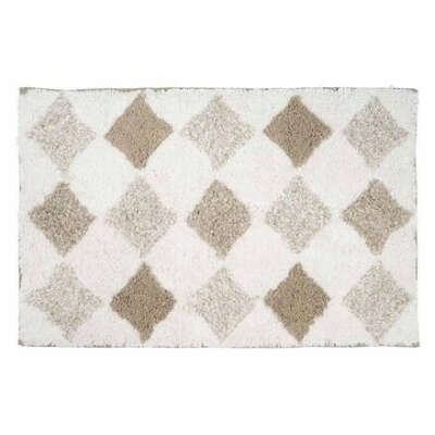 Badteppich Rauten hellbeige ca L:50 x B:80 cm (100% Baumwolle)
