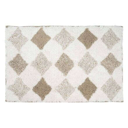 Badteppich Rauten hellbeige ca L:50 x B:80 cm (100% Baumwolle)