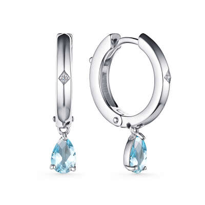Серьги из серебра c топазами 02-3470/БРТБ-00