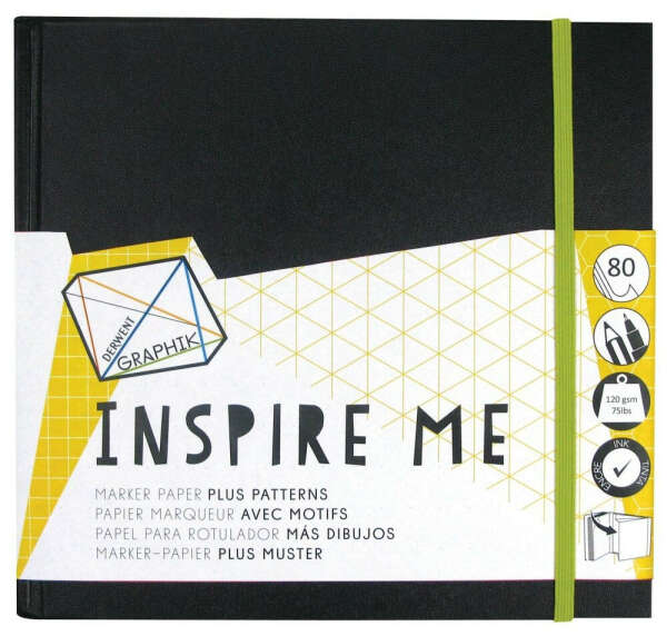 Скетчбук INSPIRE ME 120г/кв.м 200х200мм 80л застежка-резинка