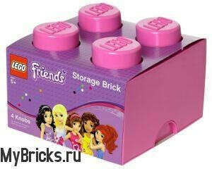 Lego Friends 4003-PINK Розовый Кирпичик для Хранения 2 x 2