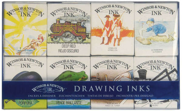 Набор туши DRAWING INK SET WILLIAM COLLECTION 8шт. по 14мл