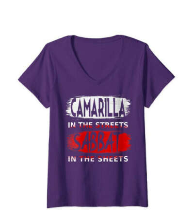 Camarilla In The Streets & Sabbat in the Sheets! Vampire V-Neck T-Shirt
