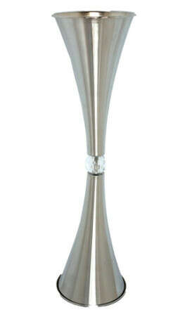 25.5" Metal Hourglass Silver Vase