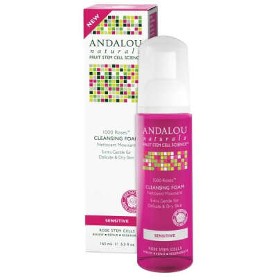 Andalou Naturals, Очищающая пенка для чувствительной кожи, 1000 роз, 5.5 жидких унций (163 мл)