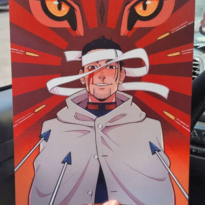 Принт с Огатой из Golden Kamui