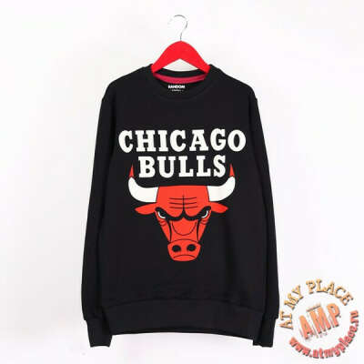 Черная толстовка-свитшот Chicago Bulls