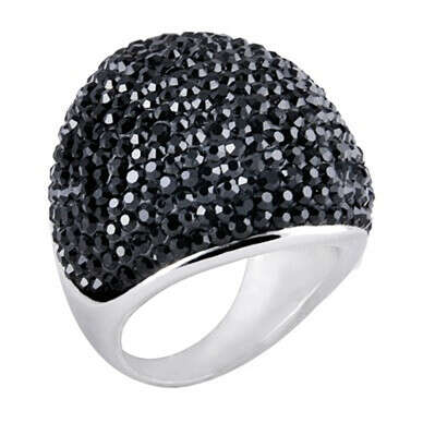 Black Swarovski ring