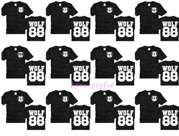 EXO MEMBER XOXO FIRST YEAR WOLF88 KISSHUG T-SHIRT KPOP NEW