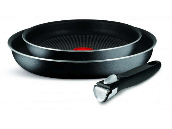 Набор посуды Tefal Ingenio PTFE Black, сковороды 24/28 см, съемная ручка