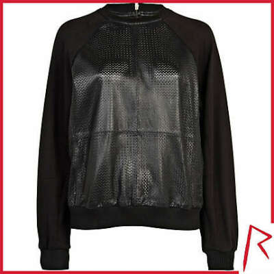 Black Rihanna perforated leather sweat