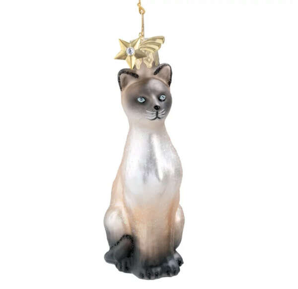 ёлочная игрушка «сиамская кошка»