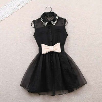 Pearl diamond small lapel gauze waist tutu one piece dress