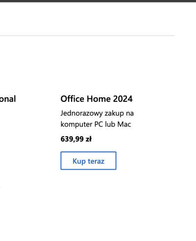 Office Home 2024 Jednorazowy zakup na komputer PC lub Mac