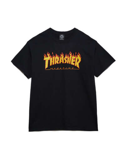 THRASHER Футболка Flame  BLACK
