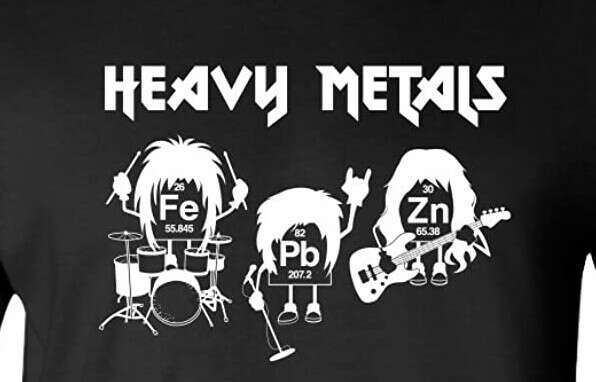 Heavy Metals Chemist Elements Periodic Table Funny Humor Pun Adult Men’s T-Shirt