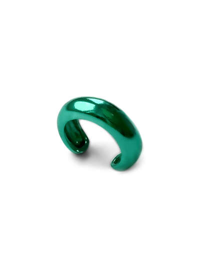 Серебряная серьга-кафф “Bubble” green