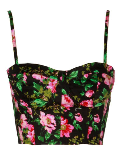 Black floral bralet