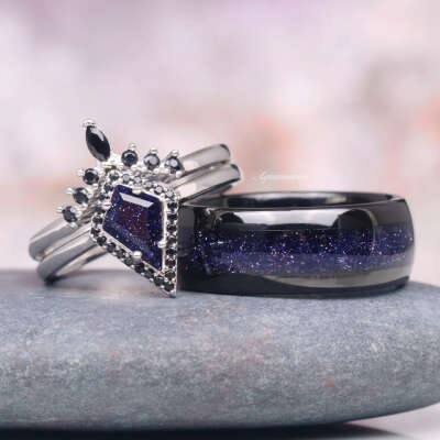 Starry Night Couples Rings