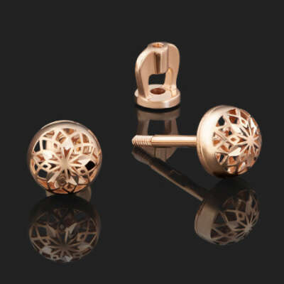 Серьги из красного золота