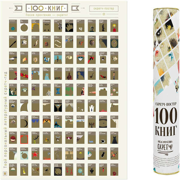 Скретч-плакат «100 книг»
