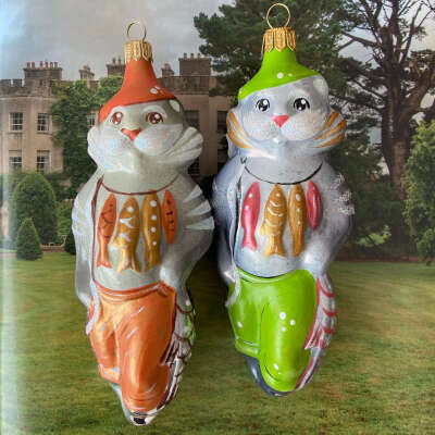 Ёлочная игрушка « кот рыболов»