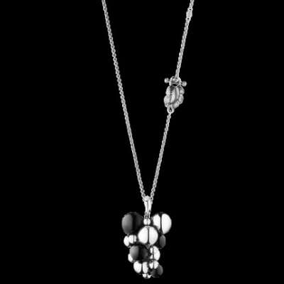 MOONLIGHT GRAPES pendant - sterling silver with black agate, large