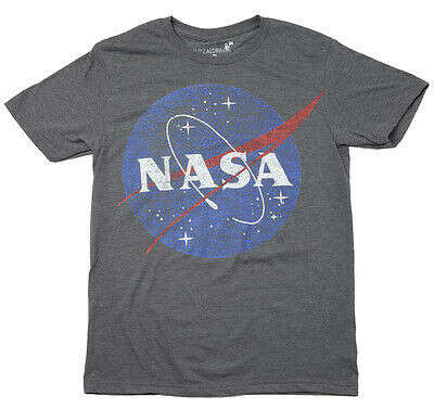 NASA Space Logo Officialy Lisensed Adult Unisex T-Shirt - Charcoal Grey