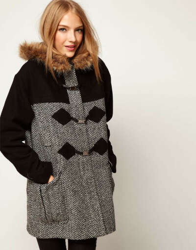 Дафлкот из смешанных тканей ASOS