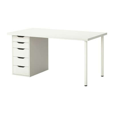 ЛИННМОН/АЛЕКС Стол - белый - IKEA