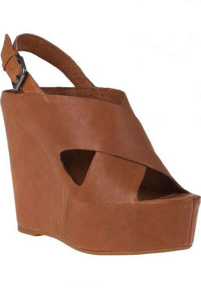 Julie Wedge Sandal Tan Leather