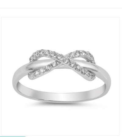 6mm Sterling Silver CZ Infinity Ring