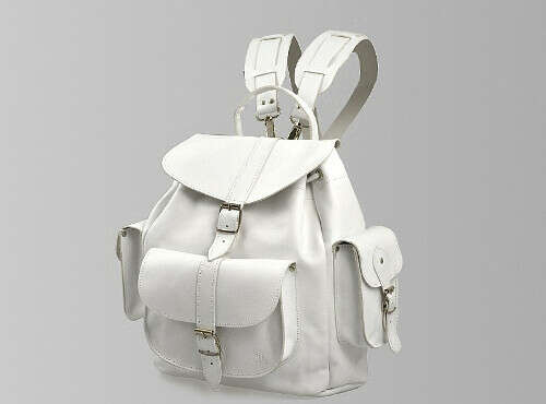 Grafea BIANCA - White Leather Rucksack