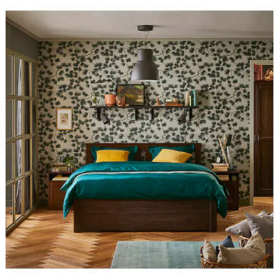СОНГЕСАНД Каркас кровати с 2 ящиками, коричневый, Лонсет, 140x200 см - IKEA
