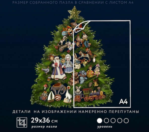 Деревянный пазл прятки-загадки «Нарядите Ёлочку»