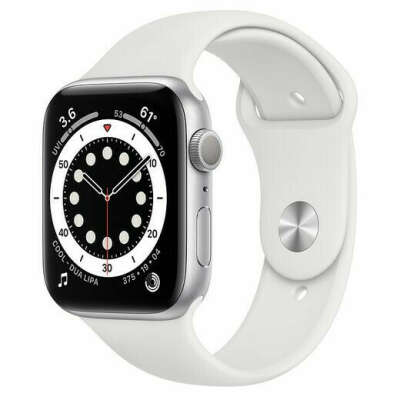 Apple Watch Series 6 44mm Silver Aluminum White Sport Band (GPS) — iTech Store