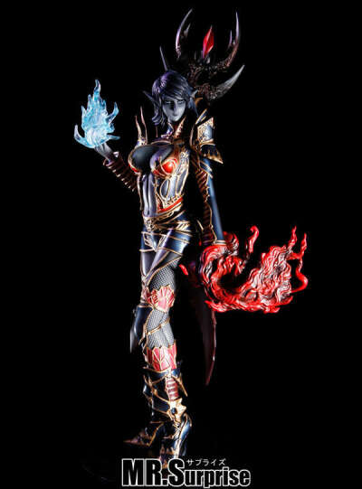 Dark elf wizard lineage 2 girl rare 1/6 unpainted statue figure model resin kit
