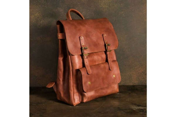 Leather backpack
