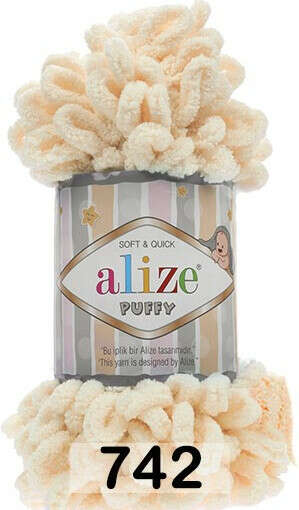 Пряжа Alize Puffy 742 св.персик х3