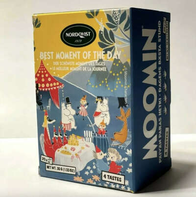 Чай черный Nordqvist MOOMIN "Лучший момент дня" 4 вкуса, 20 пакетиков, (из Финляндии)