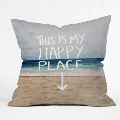 Leah Flores Happy Place X Beach Throw Pillow | DENY Designs Home Accessories