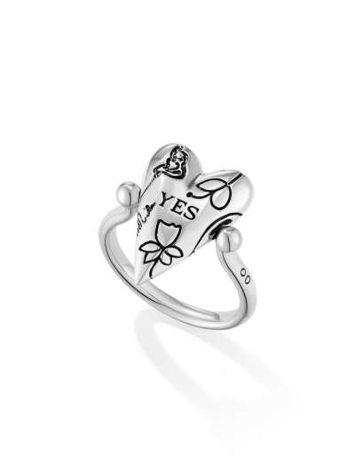 Yes/Why Not Flip Ring In Black