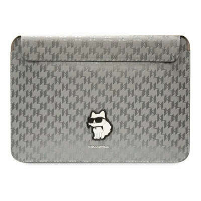 Lagerfeld для ноутбуков 13"/14" чехол Saffiano Sleeve Monogram NFT Choupette Silver
